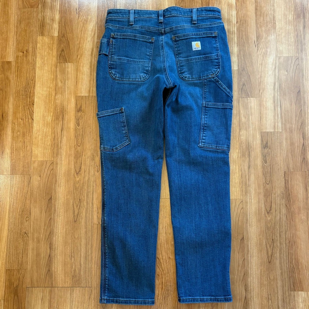 Carhartt Relaxed Fit Double Front Utility Jeans Denim 105110-H97 Womens 8 Short - Picture 8 of 10